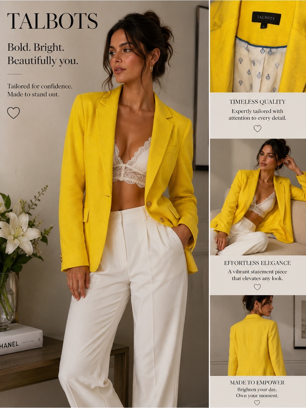 Talbots Bright Yellow Tailored Blazer